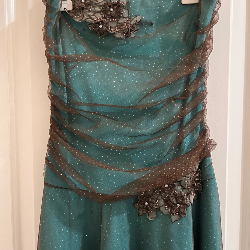 Nordstrom Teal and Brown Mini Dress